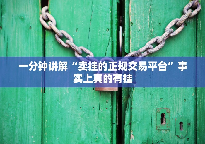 一分钟讲解“卖挂的正规交易平台”事实上真的有挂