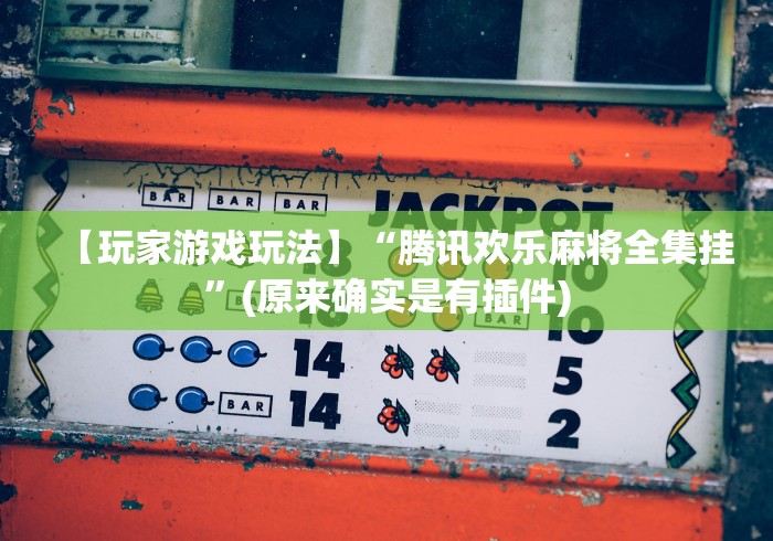 【玩家游戏玩法】“腾讯欢乐麻将全集挂”(原来确实是有插件)